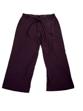 32 Degrees Women's Wide-Leg Drawstring Track Pants in Deep Plum Women's XL